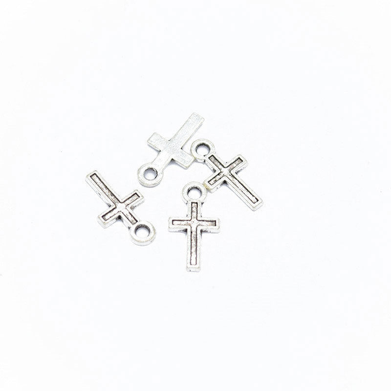 Vintage Alloy Cross Charms – Small Metal Cross Pendants for DIY Bracelets, Necklaces, Keychains & Jewelry Making