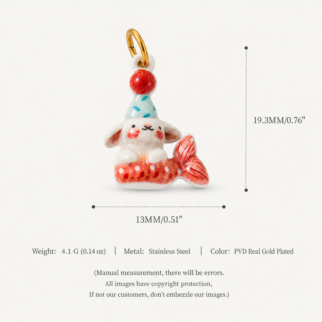 18K Gold-Plated Puppy Crystal Pendant Charms