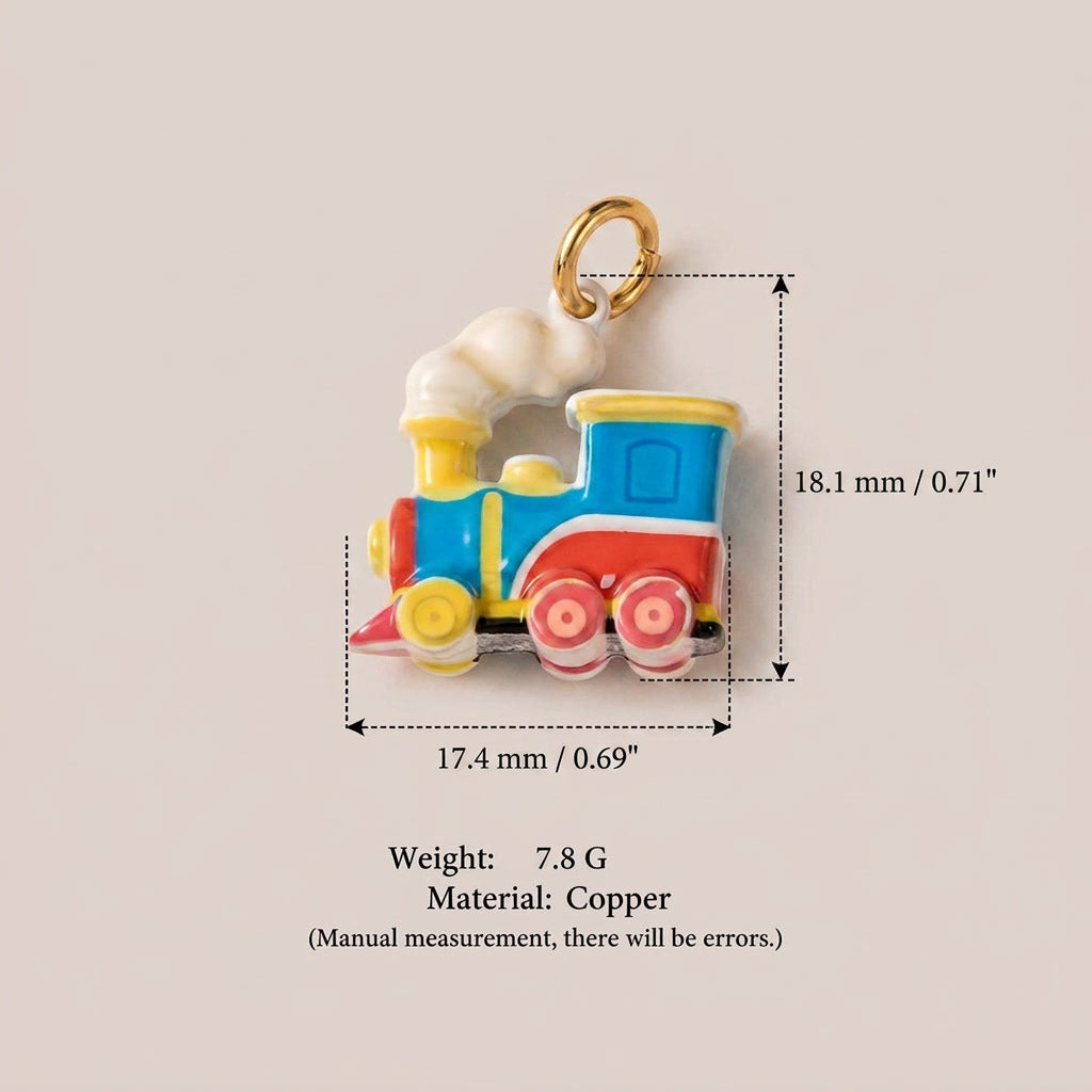 18K Gold-Plated Cute Cartoon Pendant Charms
