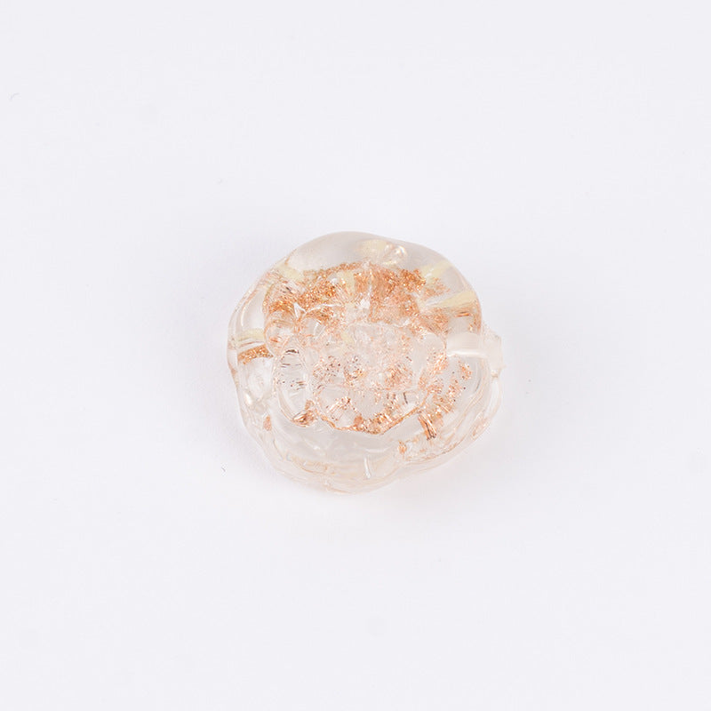 Gold Sand Rose Lampwork Glass Beads