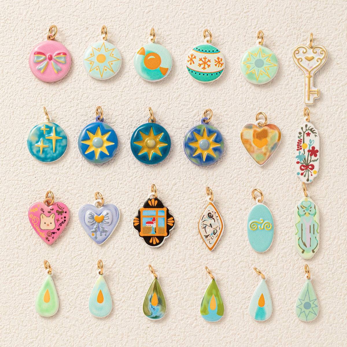 Painted Star Charms