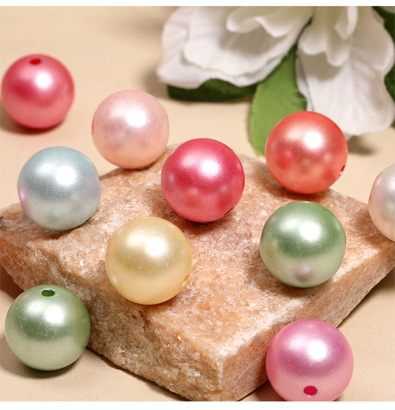 Glossy Metallic Acrylic Round Beads