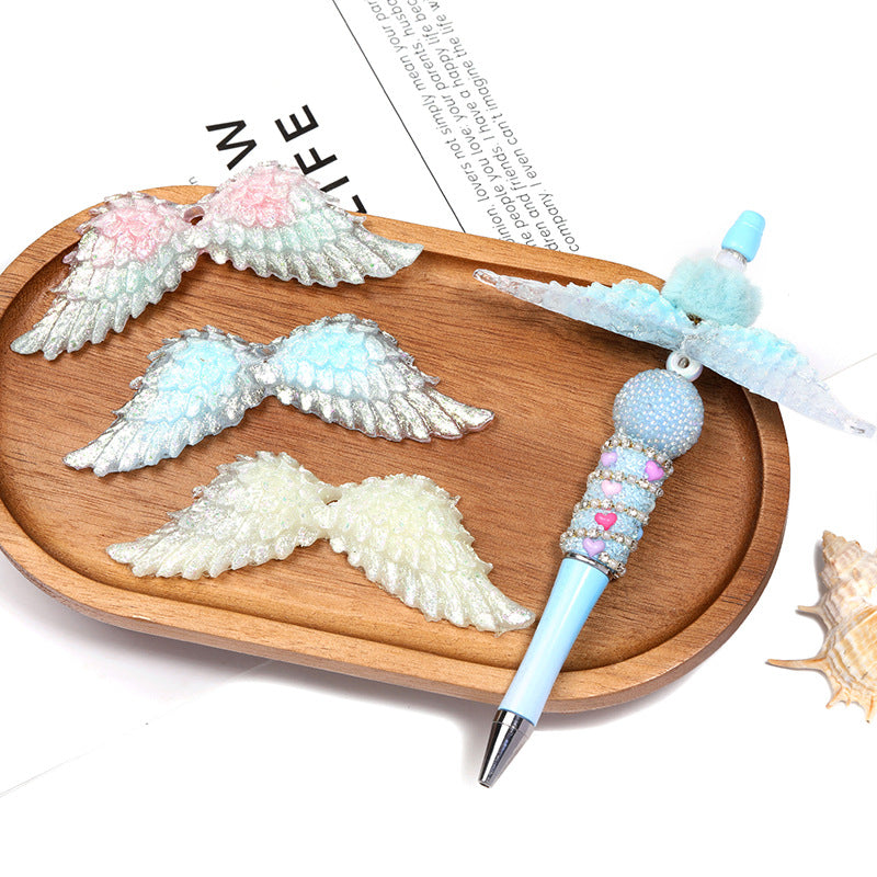 Sparkling Glitter Wing Resin Beads