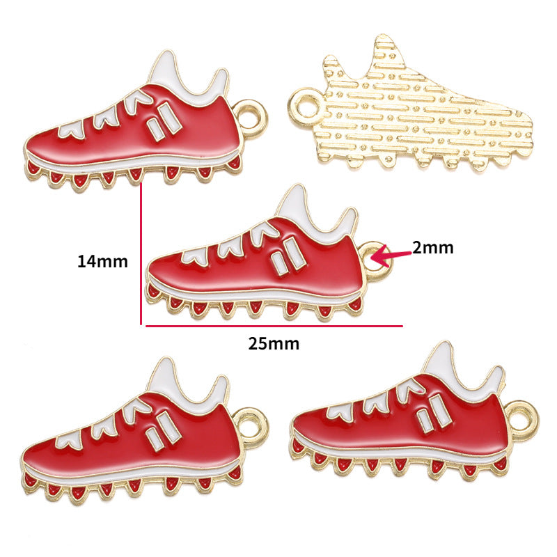 Sports Ball Alloy Charms – Colorful Enamel-Style Football, Basketball & Volleyball Pendants for DIY Bracelets, Keychains & Jewelry Making