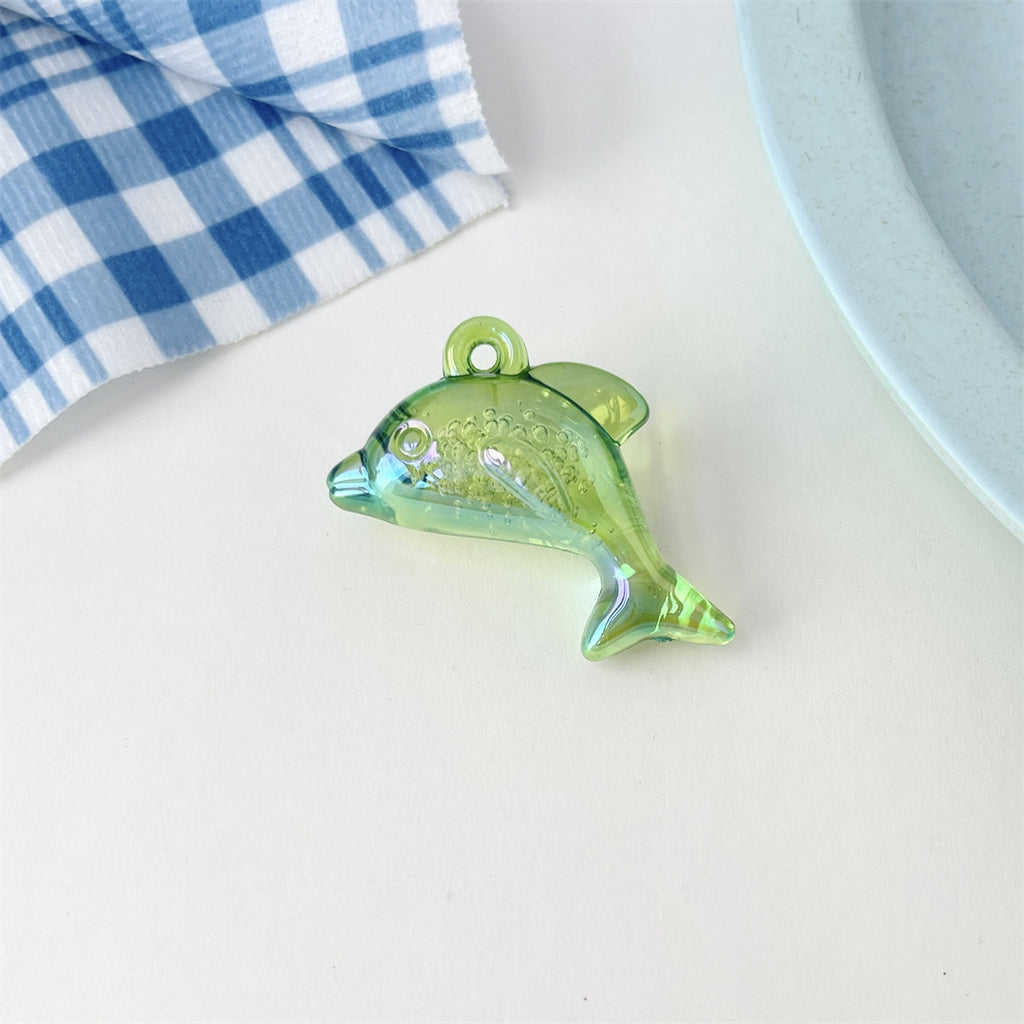 Transparent Bubble Acrylic Dolphin Charms