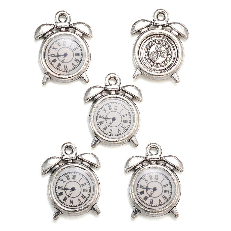 17×11mm Colorful Clock Charms – Korean-Style Zinc Alloy Enamel-Style Watch Pendants for DIY Bracelets, Necklaces & Jewelry Making