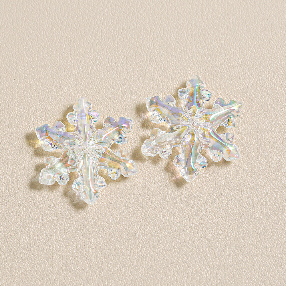 Transparent Christmas Snowflake Beads