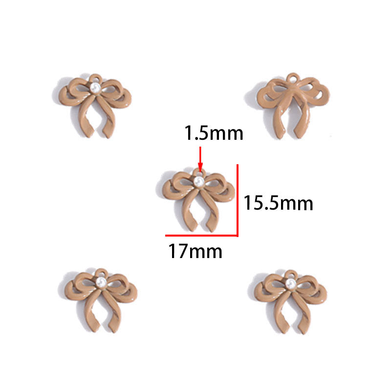 Colorful Painted Alloy Bow Charms – Fashion Ribbon Pendants for DIY Earrings, Necklaces, Hair Accessories & Jewelry Making