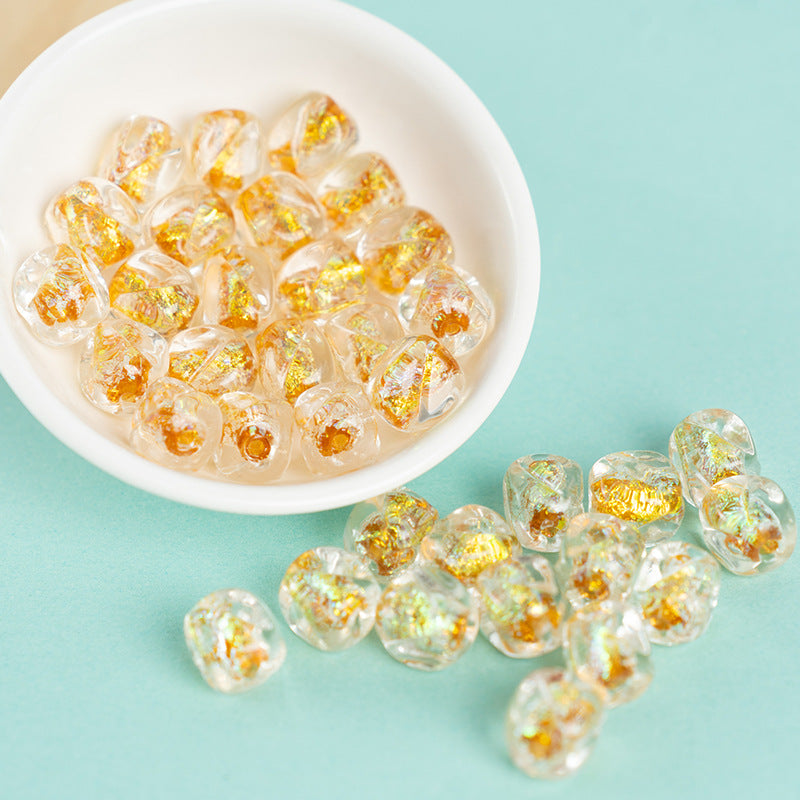 Pink Rock Sugar Square Glazed Beads