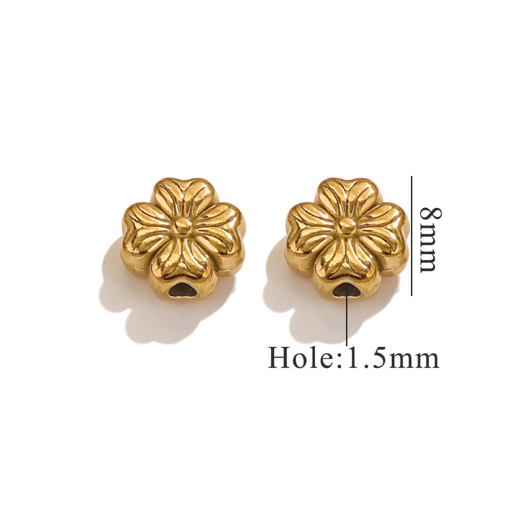 Lavender Flower Stainless Steel Spacer Beads