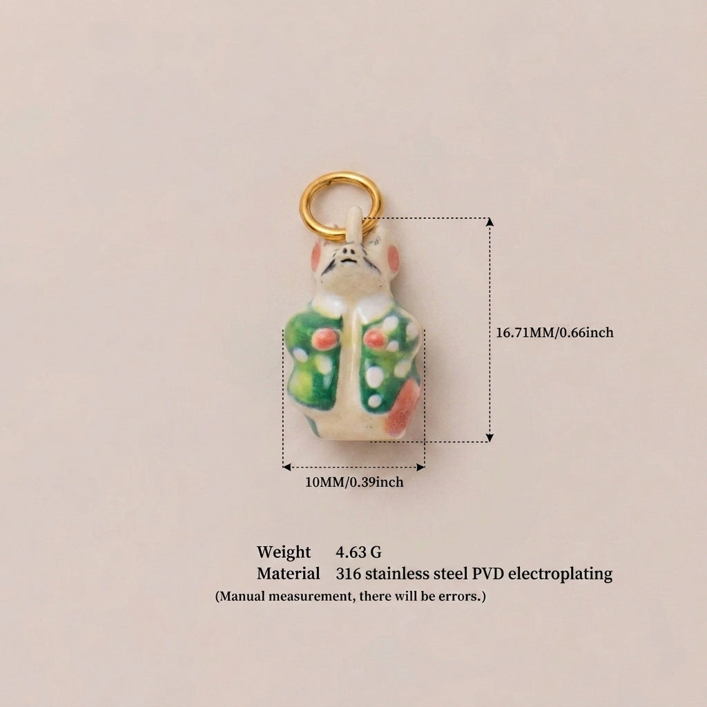 Colorful Stainless Steel Animal Pendant Charms