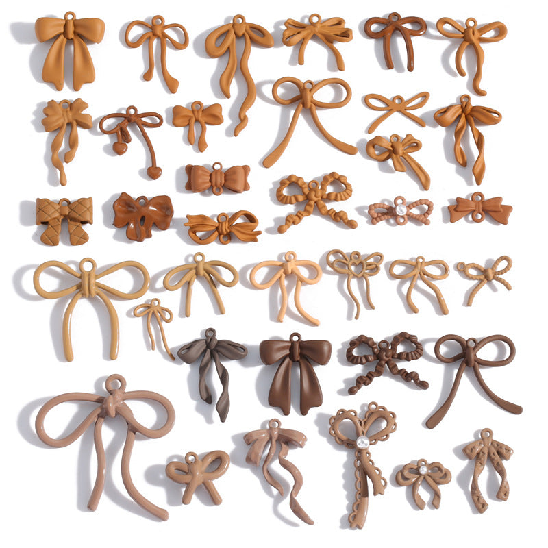 Colorful Painted Alloy Bow Charms – Fashion Ribbon Pendants for DIY Earrings, Necklaces, Hair Accessories & Jewelry Making