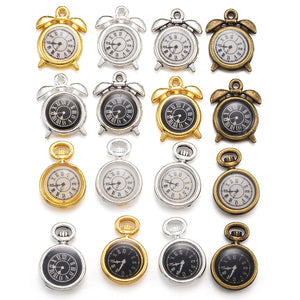 17×11mm Colorful Clock Charms – Korean-Style Zinc Alloy Enamel-Style Watch Pendants for DIY Bracelets, Necklaces & Jewelry Making