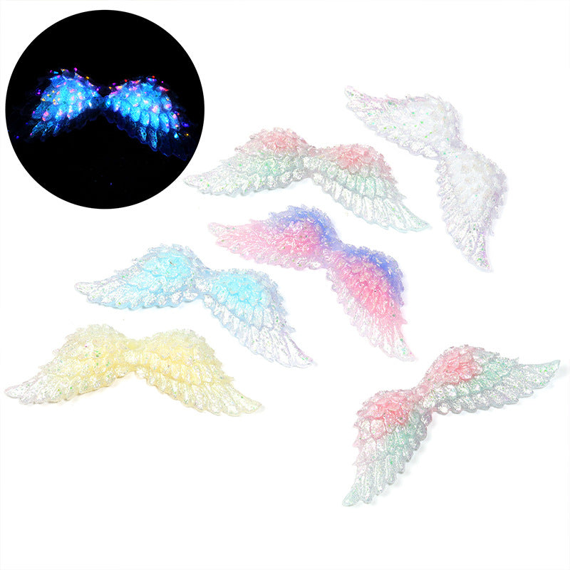 Sparkling Glitter Wing Resin Beads
