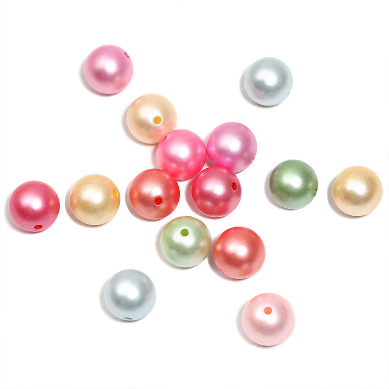 Glossy Metallic Acrylic Round Beads