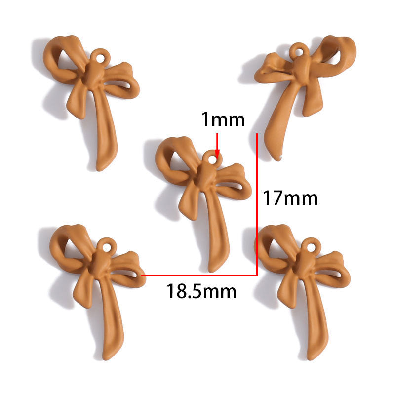 Colorful Painted Alloy Bow Charms – Fashion Ribbon Pendants for DIY Earrings, Necklaces, Hair Accessories & Jewelry Making