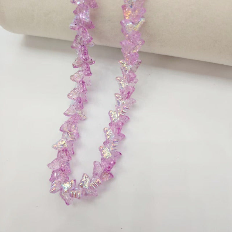 Glossy Butterfly Glass Beads – Glazed Butterfly-Shaped Loose Beads for DIY Bracelets, Phone Charms, Necklaces & Jewelry Making