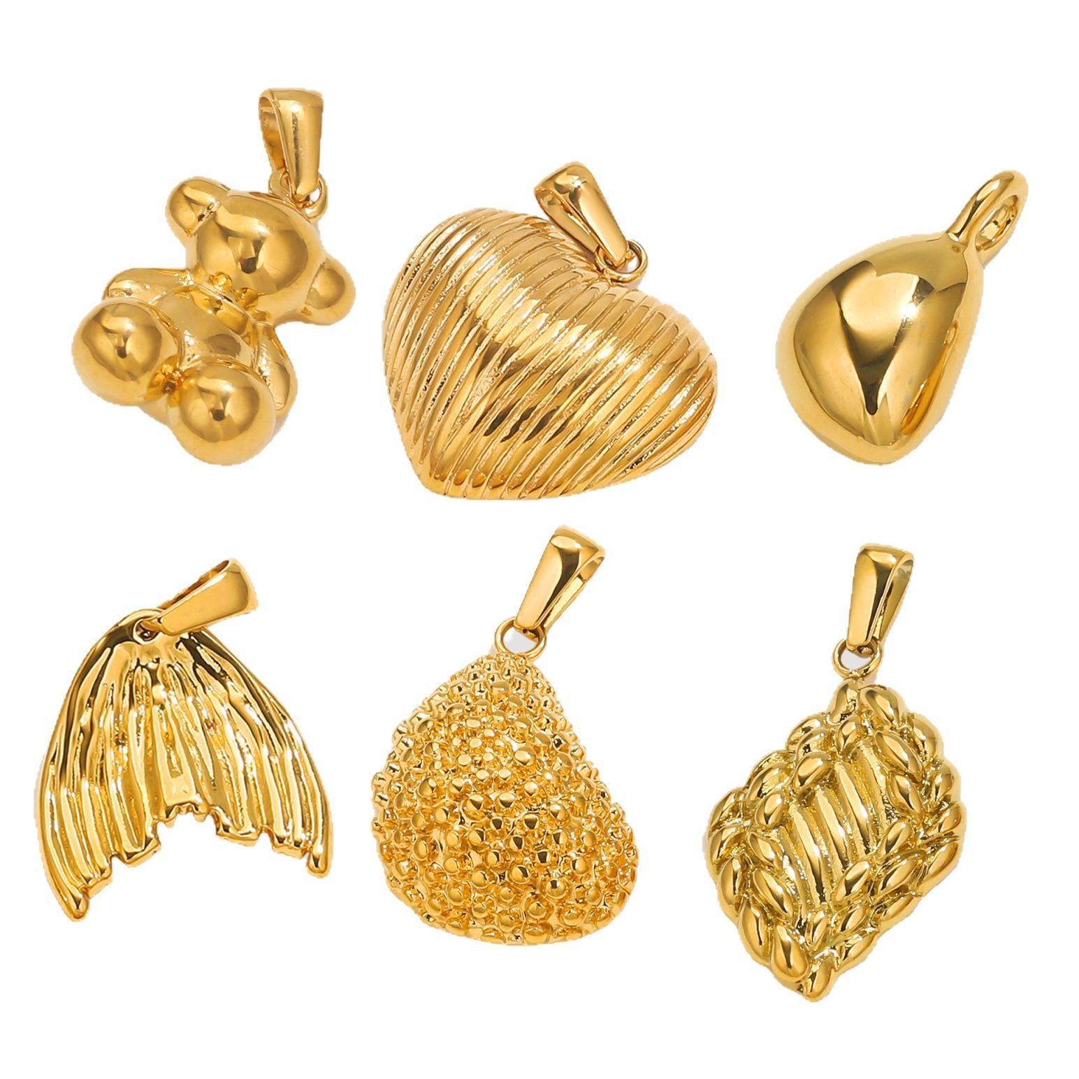 Assorted Stainless Steel Statement Pendant Charms