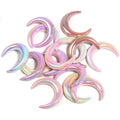 UV-Plated Acrylic Crescent Moon Beads