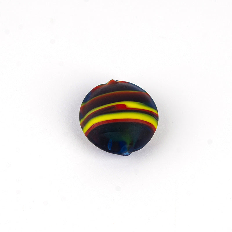 Frosted Tropical Flat Glazed Beads