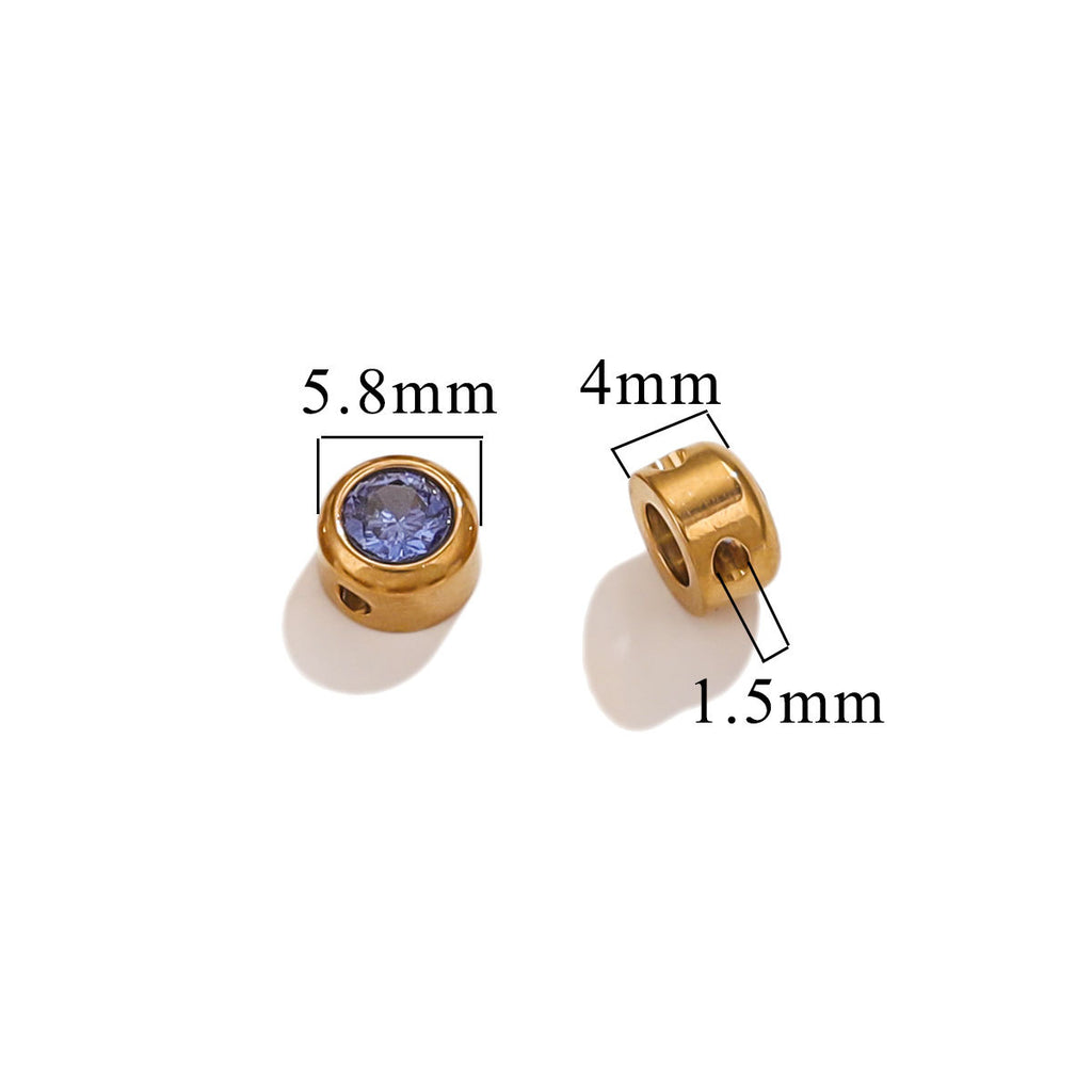 Colorful Rhinestone Stainless Steel Spacer Beads