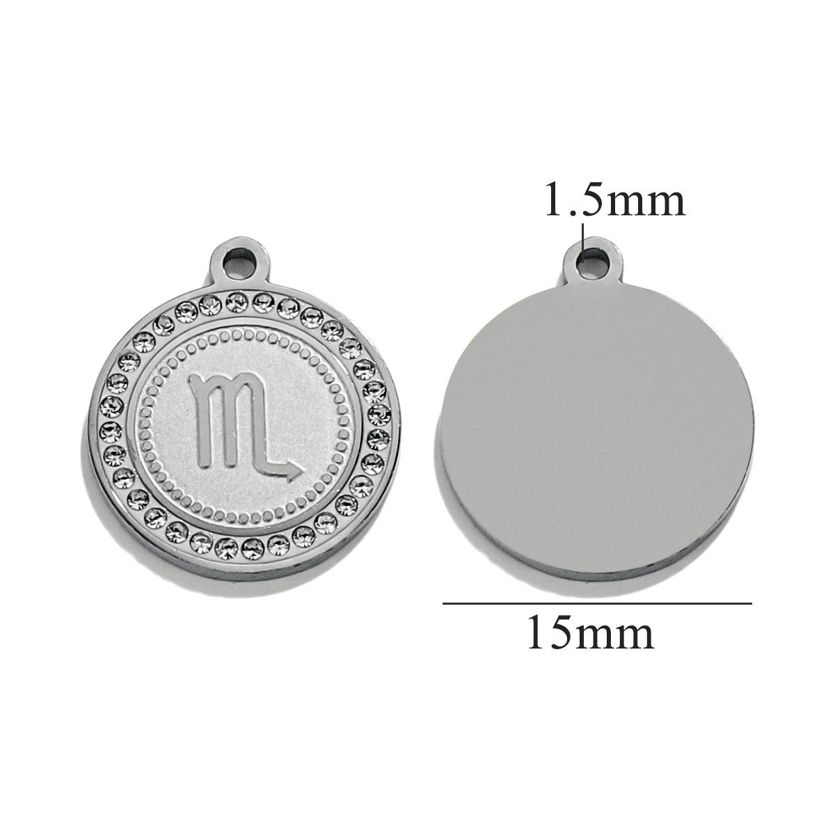 18K Gold-Plated Round Zodiac Constellation Pendant Charms – 12 Signs