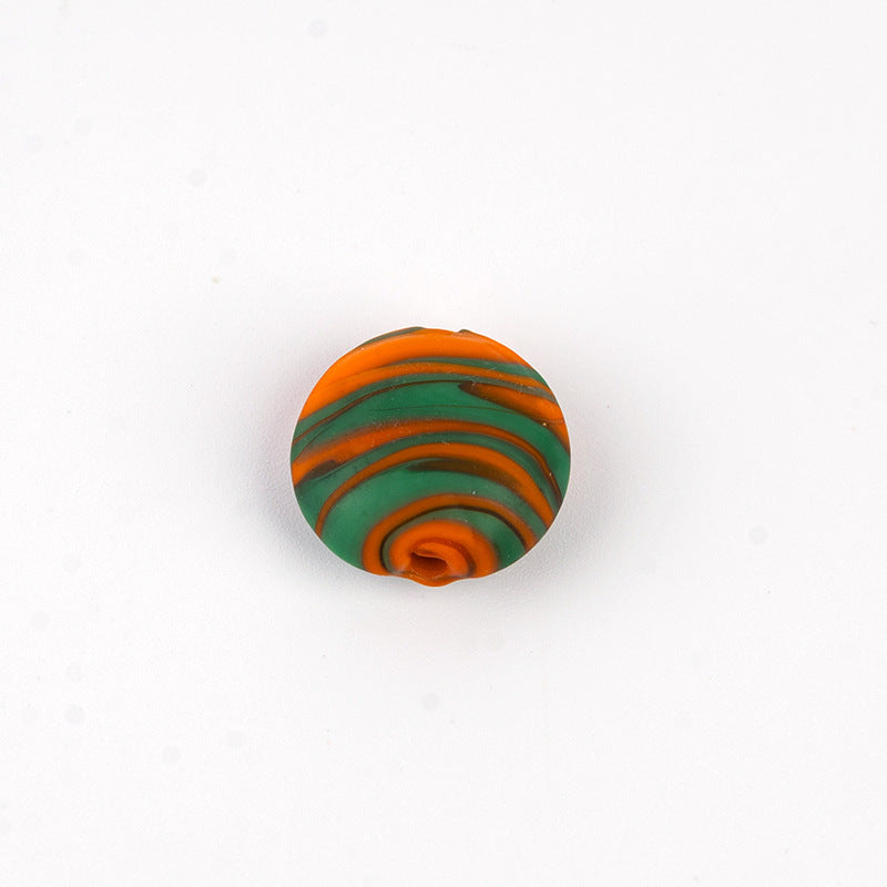 Frosted Tropical Flat Glazed Beads
