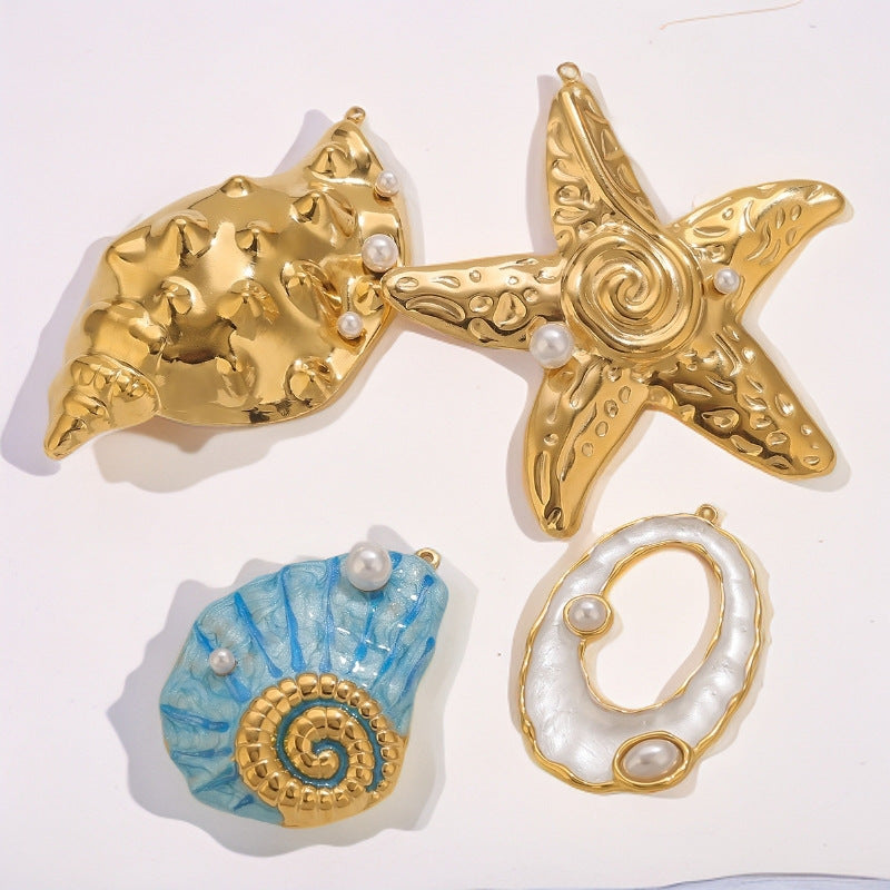 Ocean-Inspired Gold-Tone Pendant Charms