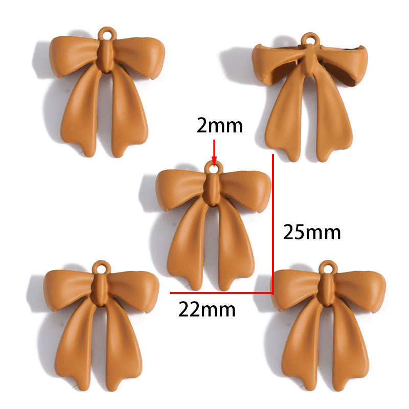 Colorful Painted Alloy Bow Charms – Fashion Ribbon Pendants for DIY Earrings, Necklaces, Hair Accessories & Jewelry Making