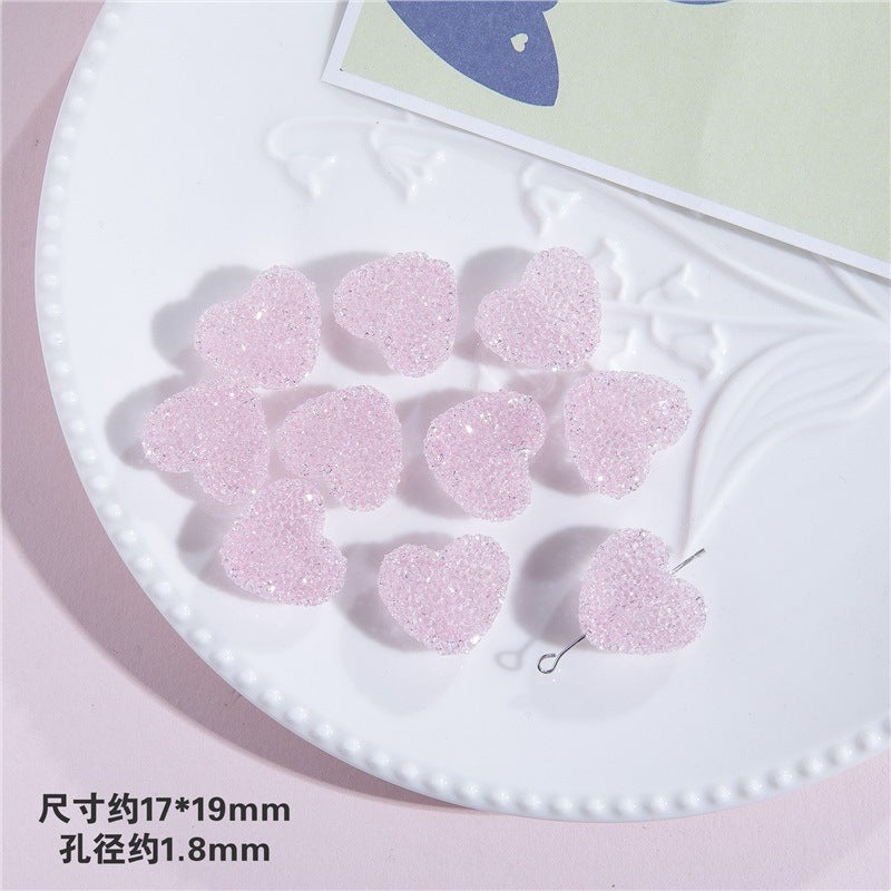 Candy Sugar Peach Heart Beads