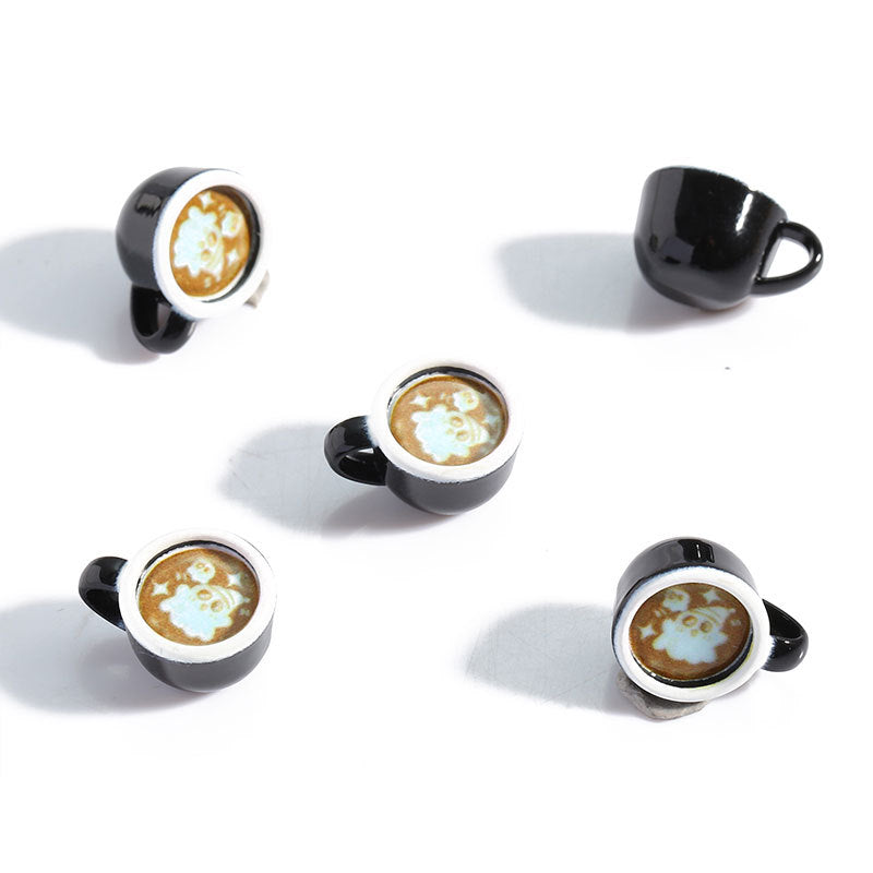 3D Painted Coffee Cup Charm – Engraved Mini Coffee Mug Pendant for DIY Keychains, Phone Charms, Bag Charms & Jewelry Making