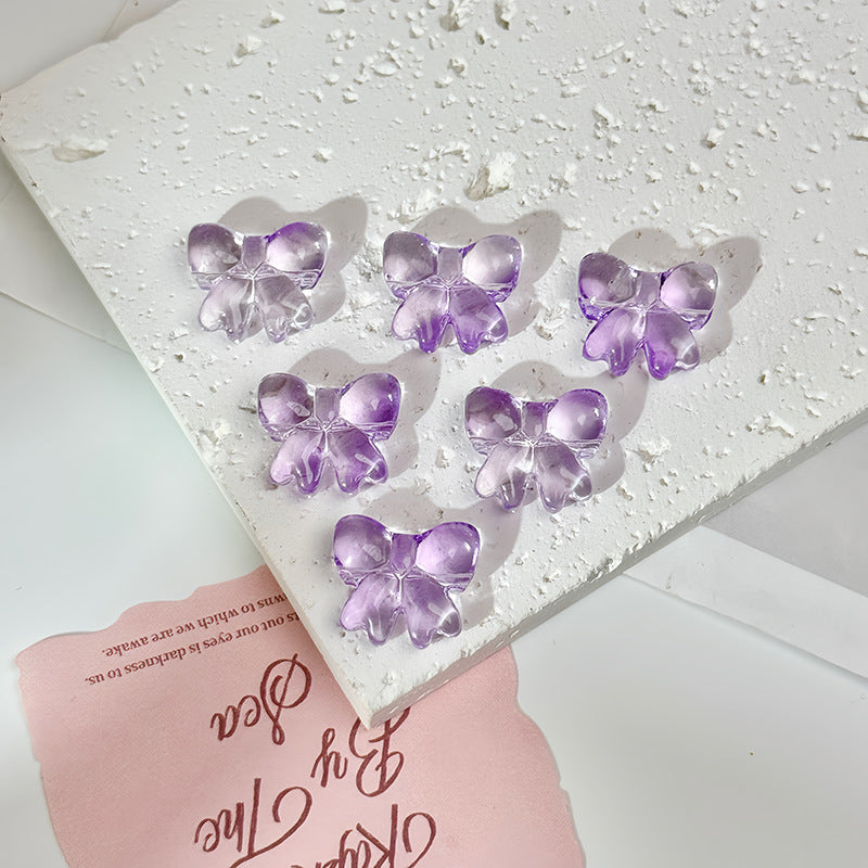 Glazed Crystal-Style Bow Beads (Horizontal Hole)