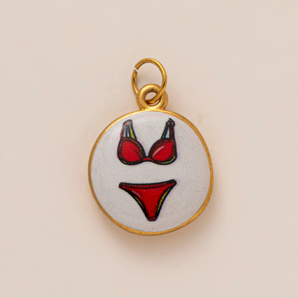 18K Gold-Plated Colorful Heart Pendant Charms