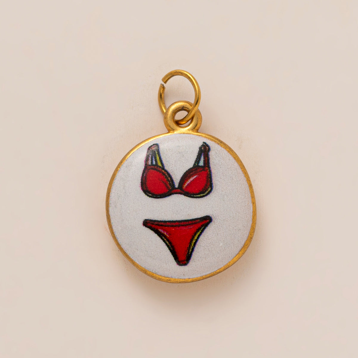 18K Gold-Plated Colorful Heart Pendant Charms
