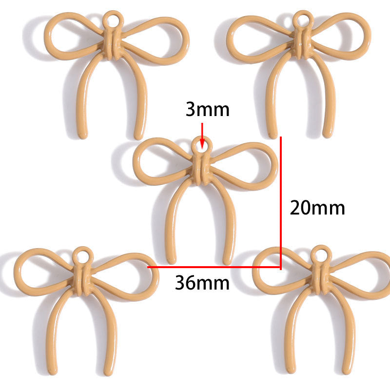 Colorful Painted Alloy Bow Charms – Fashion Ribbon Pendants for DIY Earrings, Necklaces, Hair Accessories & Jewelry Making