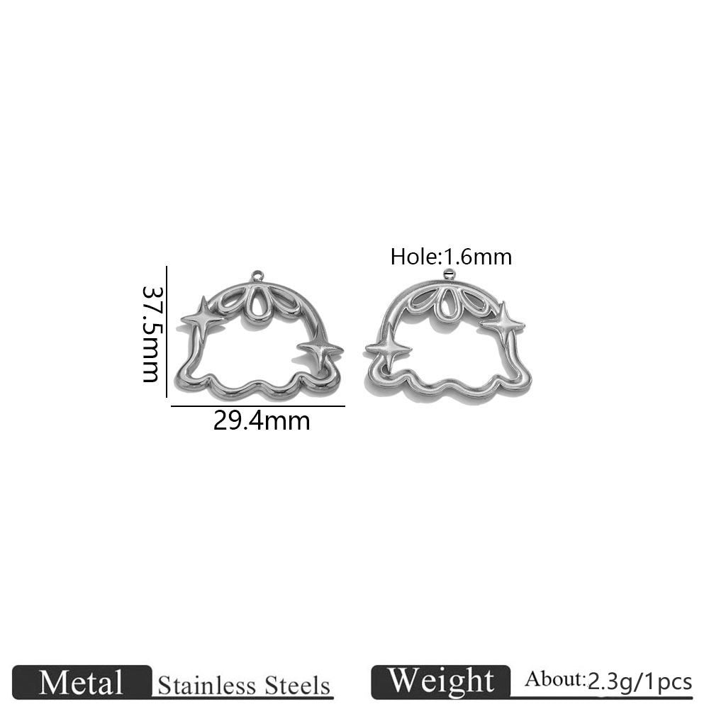 Stainless Steel Star & Jellyfish Pendant Charms