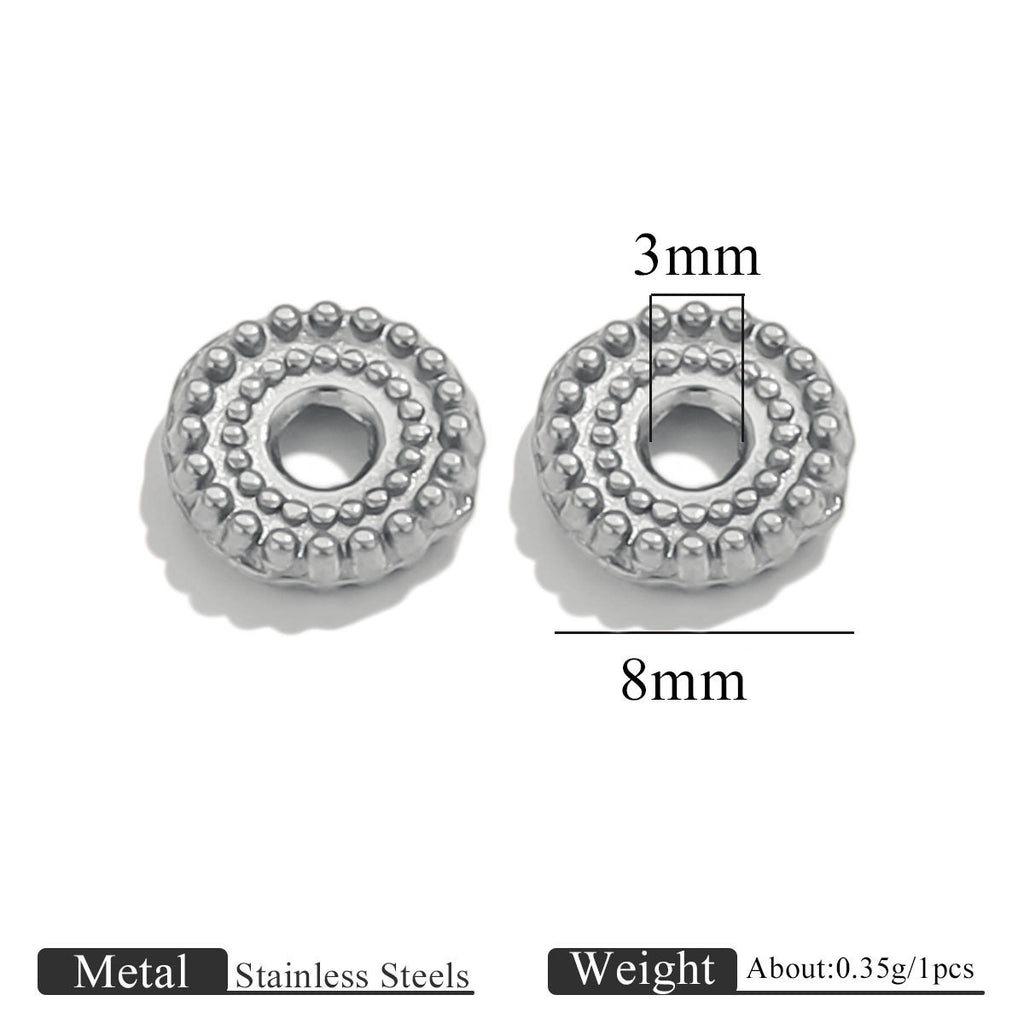 Dotted Gear Wheel Stainless Steel Spacer Beads