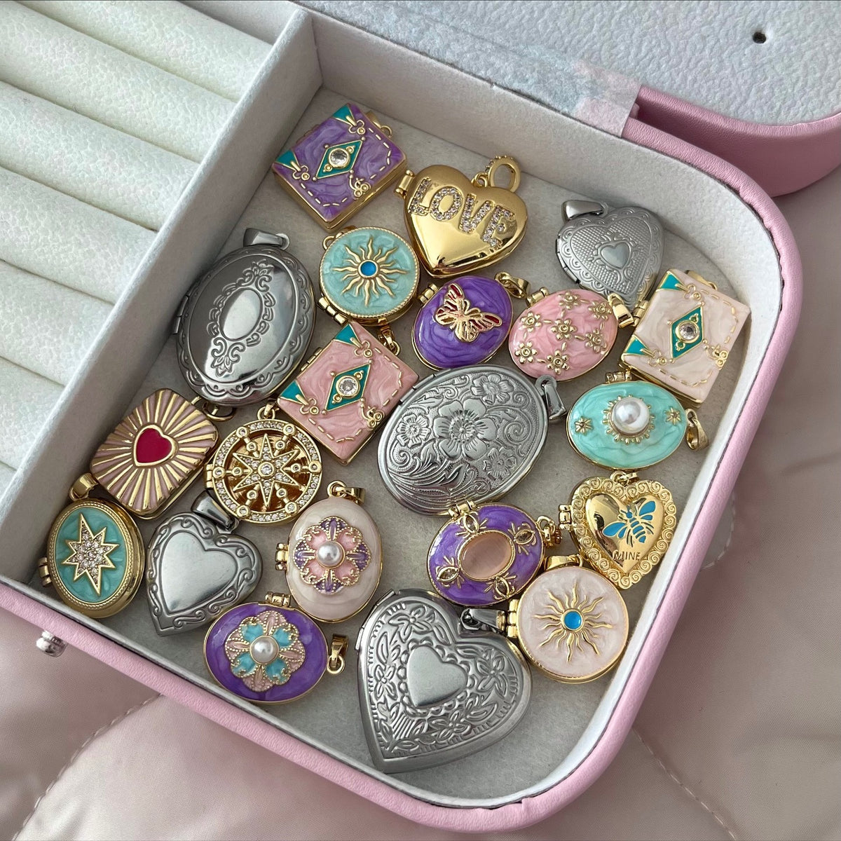 Pocket Watch & Heart Charms