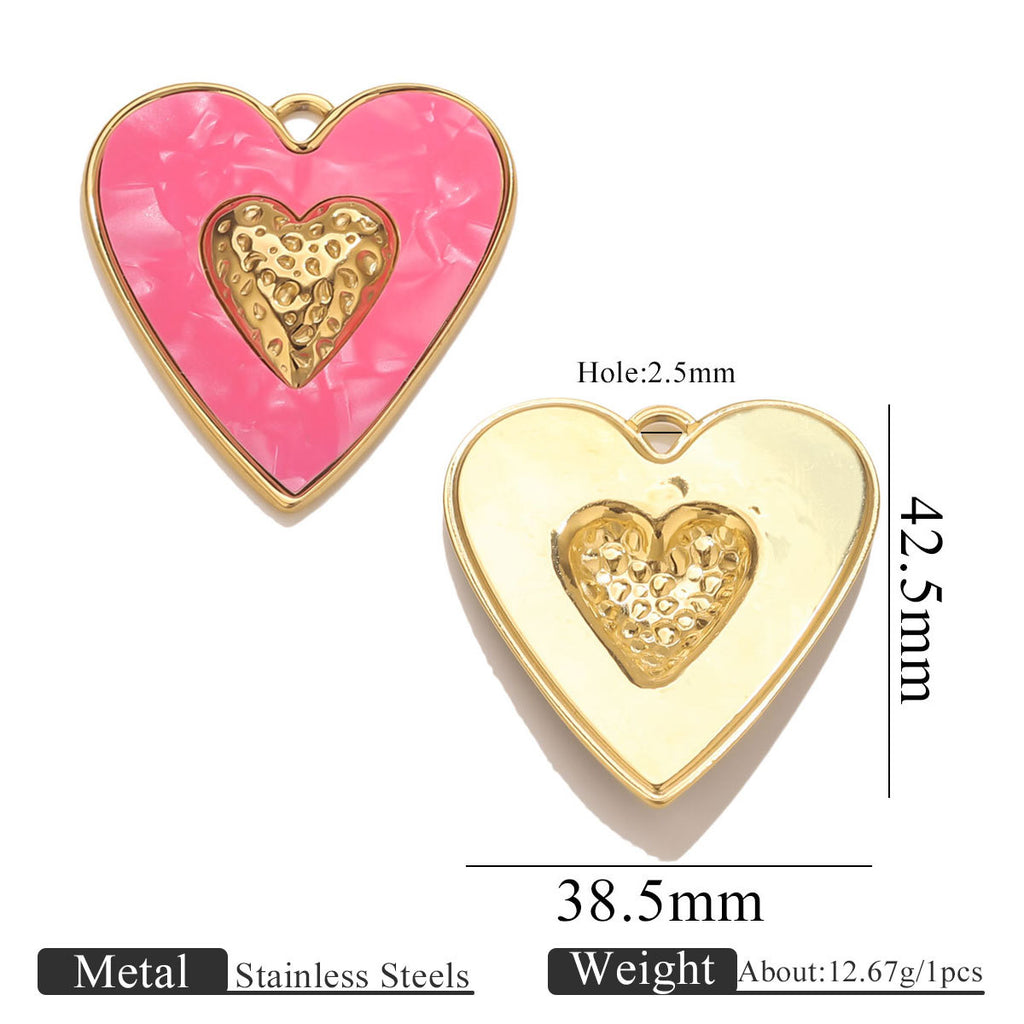 Large Enamel Heart Charm