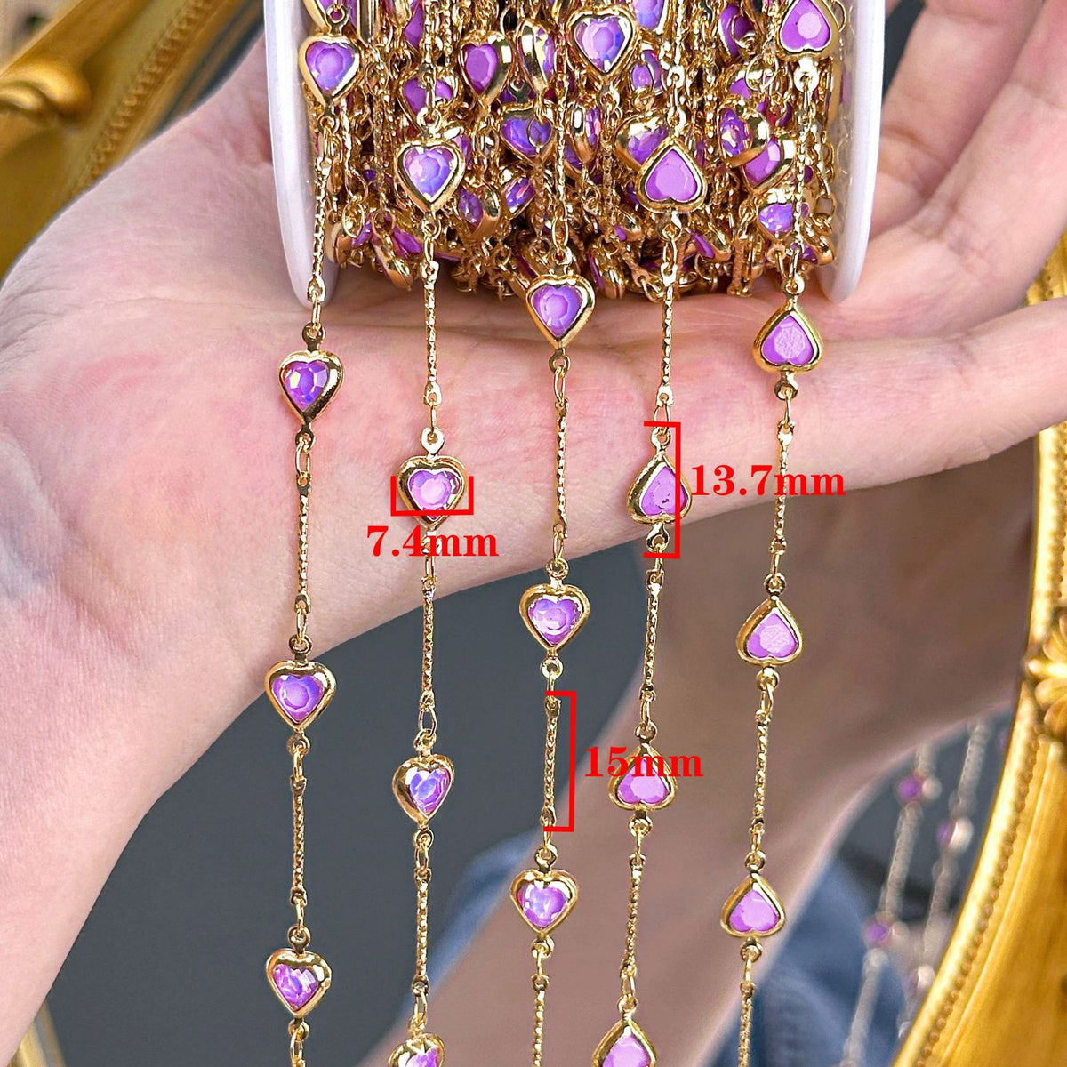 Purple Heart Decorative Chain – 10 Meters