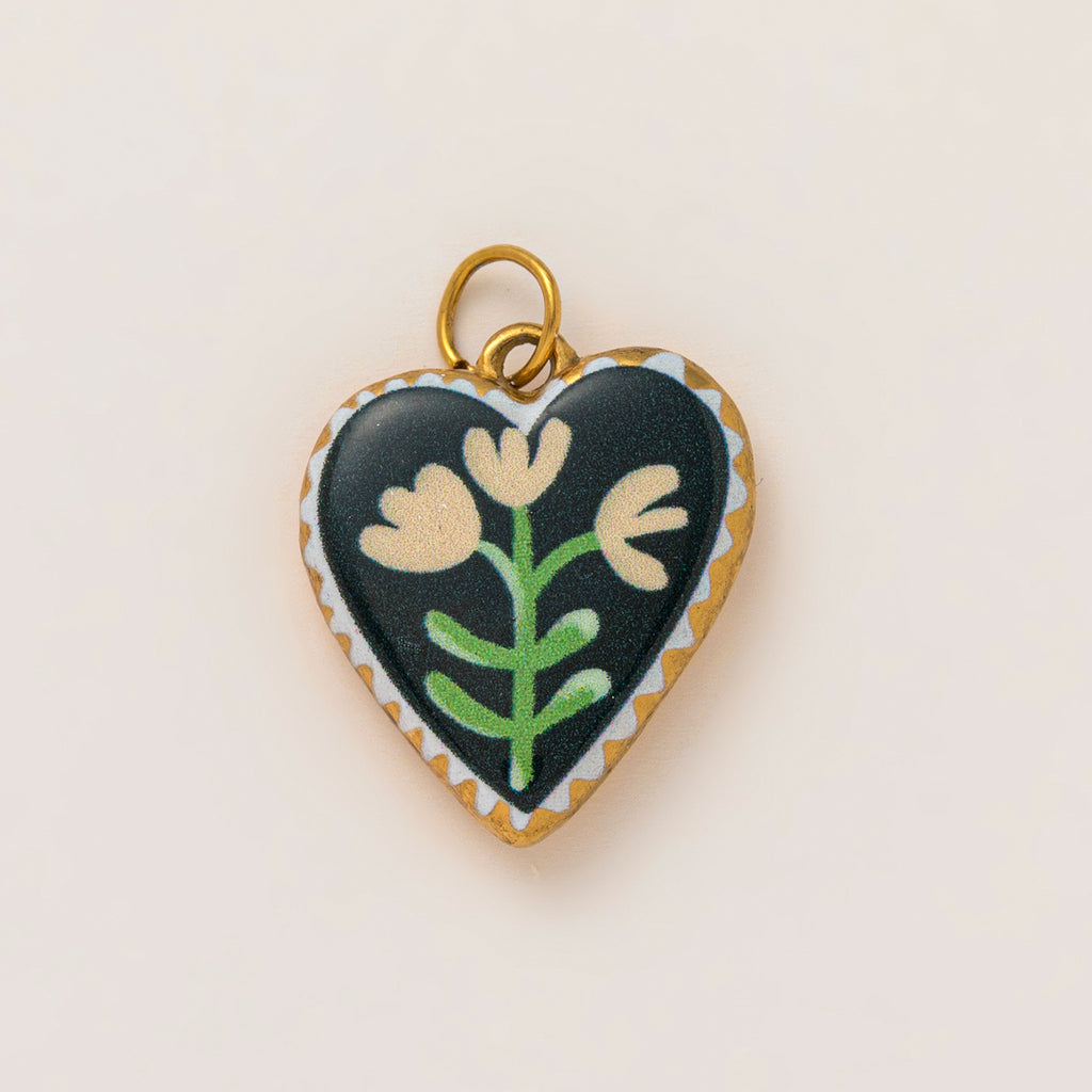 18K Gold-Plated Colorful Heart Pendant Charms