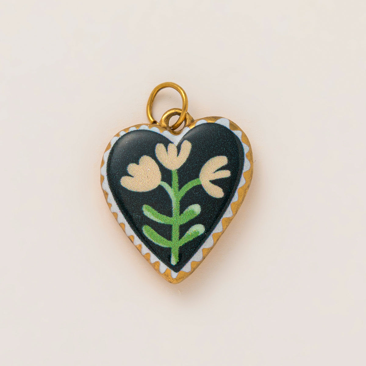 18K Gold-Plated Colorful Heart Pendant Charms