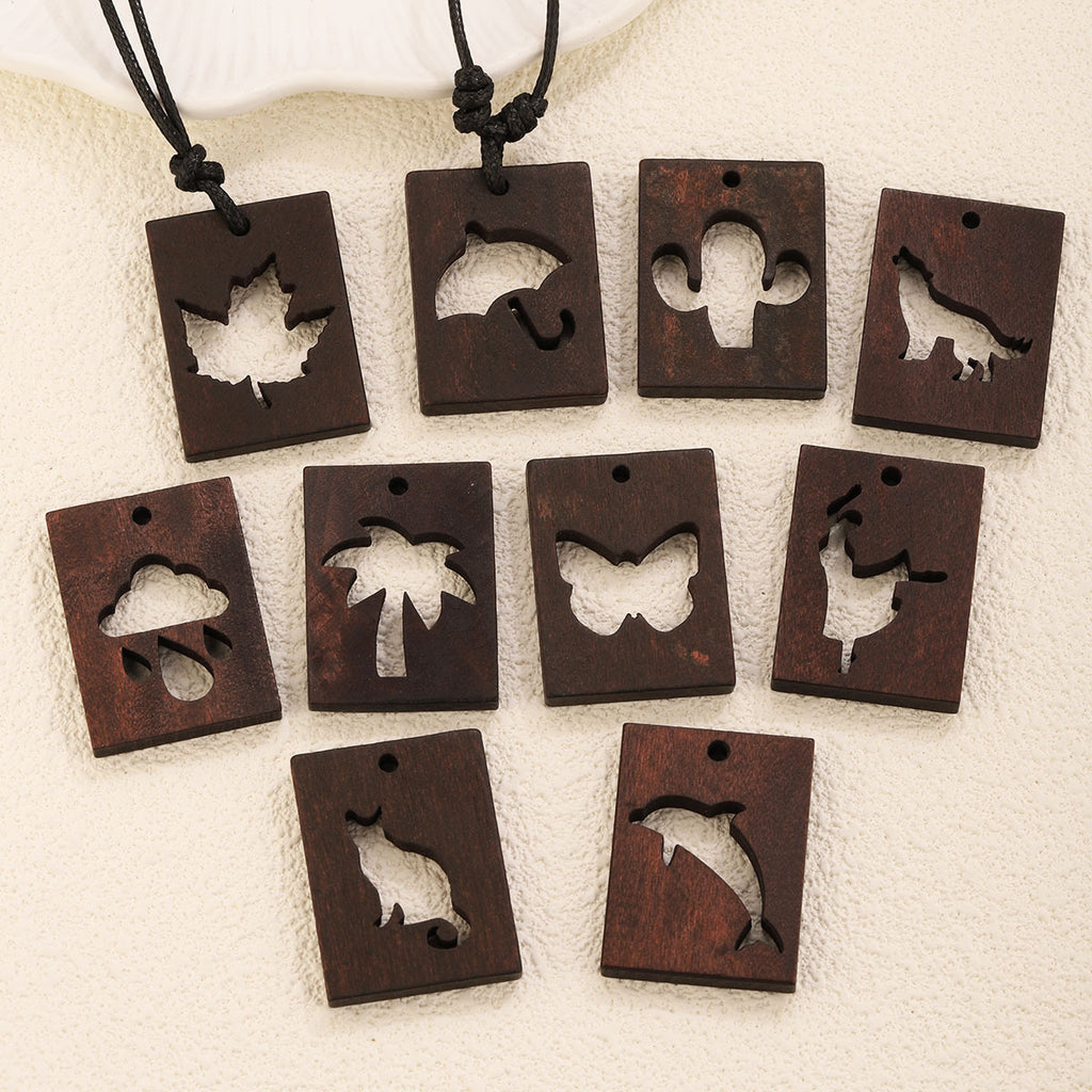 Engraved Wood Pendant Charms