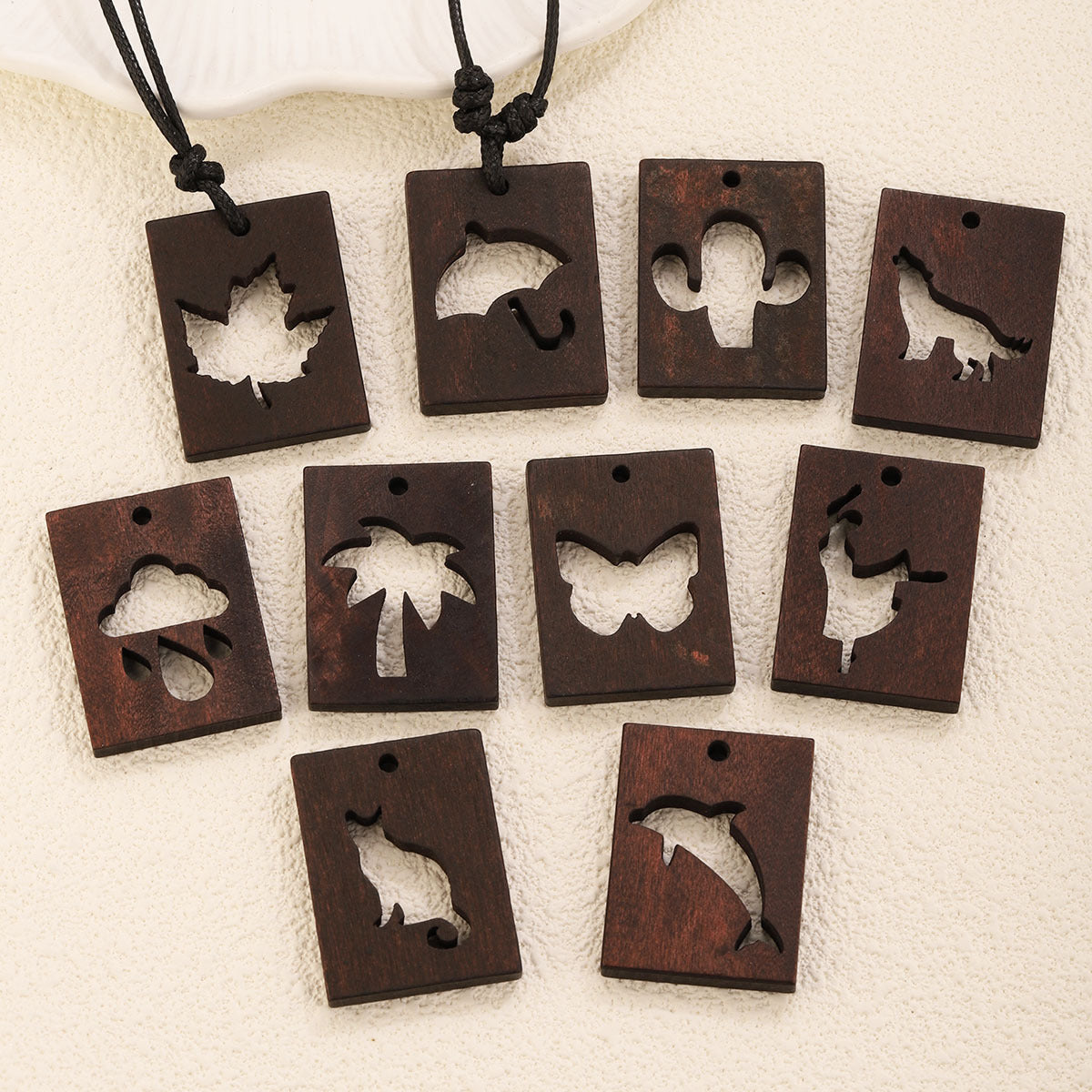Engraved Wood Pendant Charms