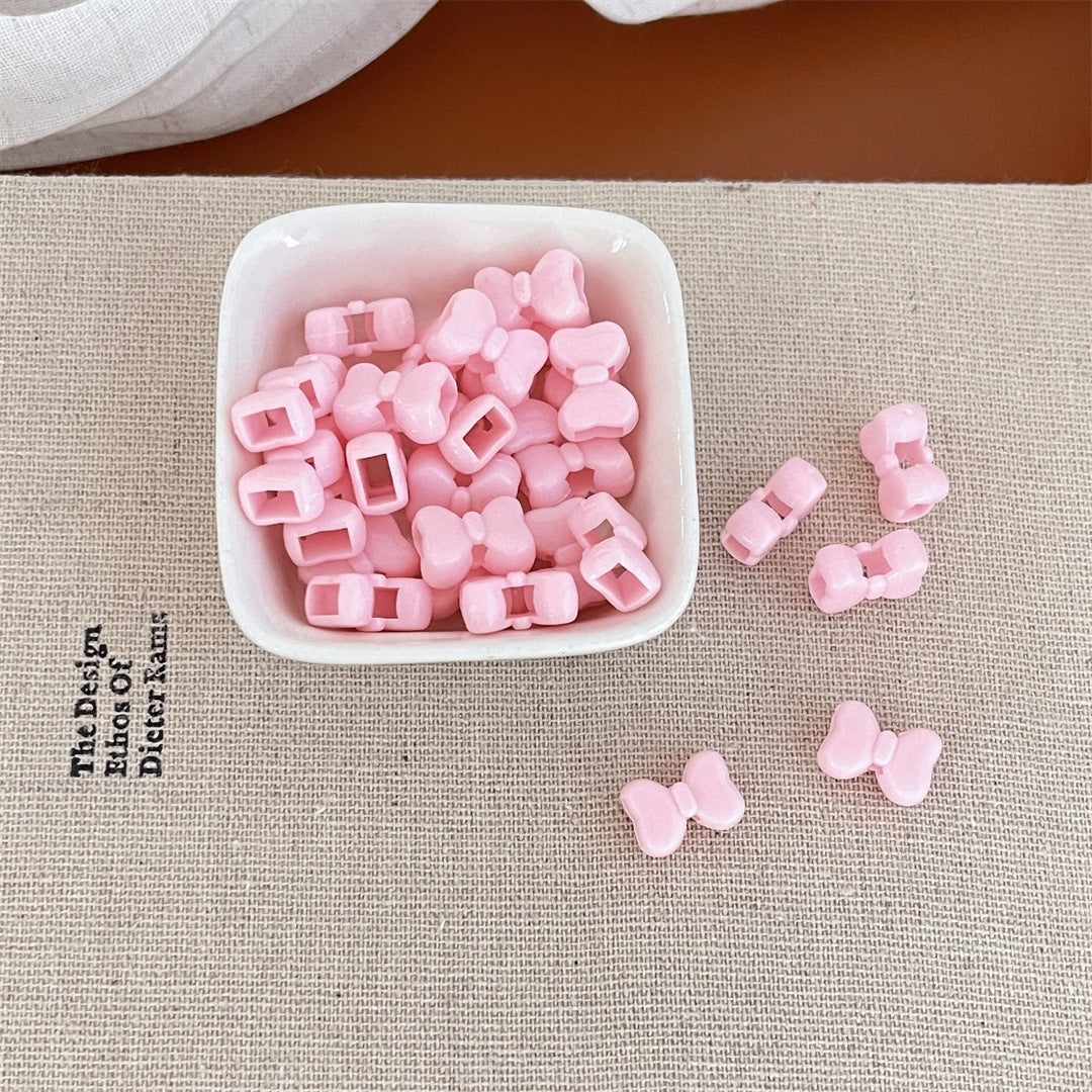 Solid Color Acrylic Bow Beads – Cute Four-Way Bow-Shaped Beads for DIY Phone Charms, Keychains & Jewelry Making