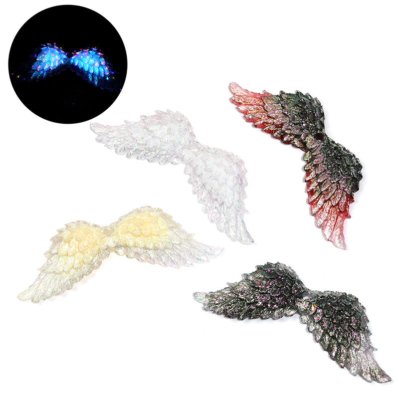 Sparkling Glitter Wing Resin Beads