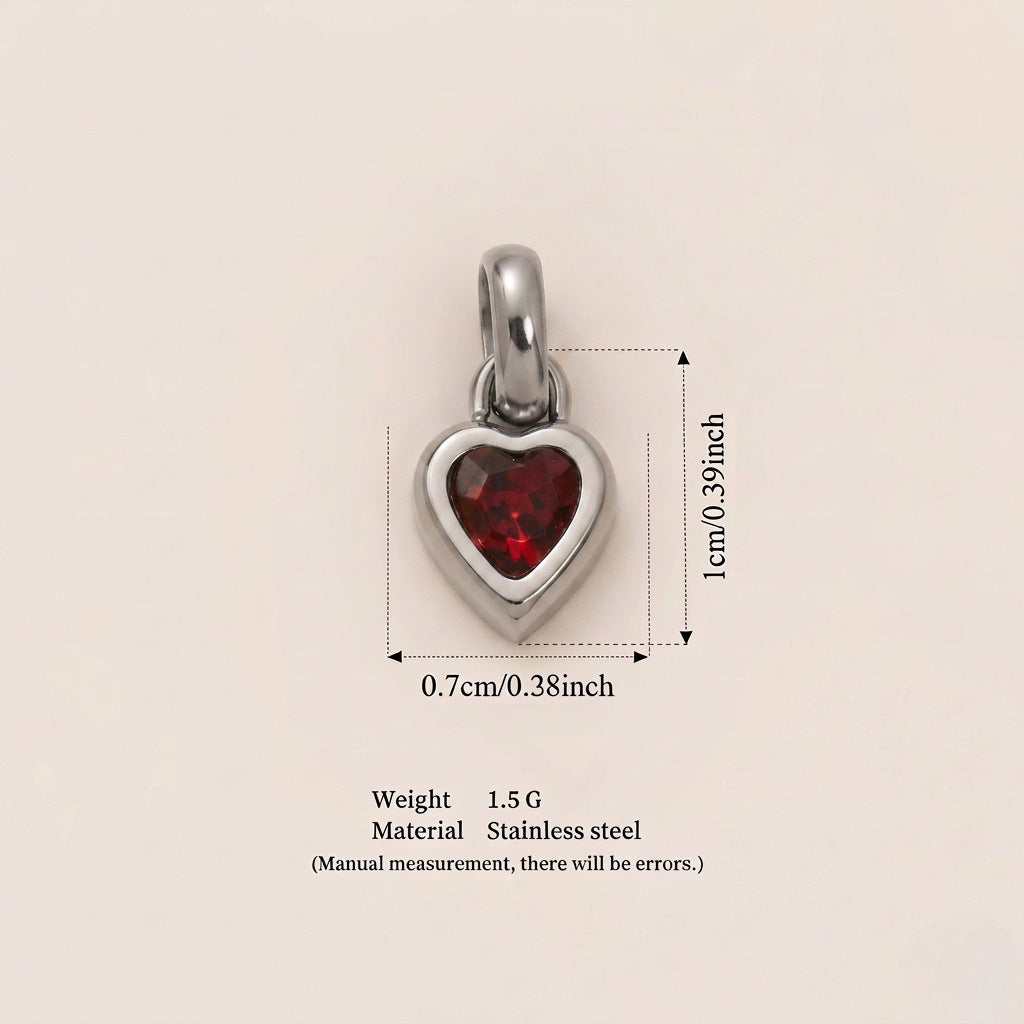 Heart Birthstone Charms