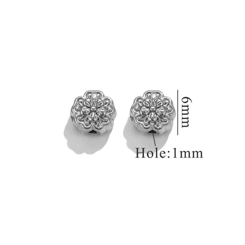 Lavender Flower Stainless Steel Spacer Beads