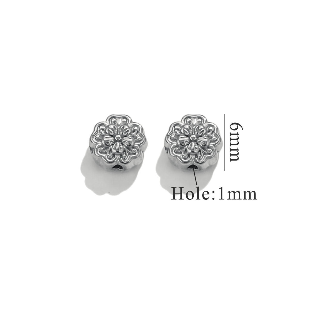 Lavender Flower Stainless Steel Spacer Beads