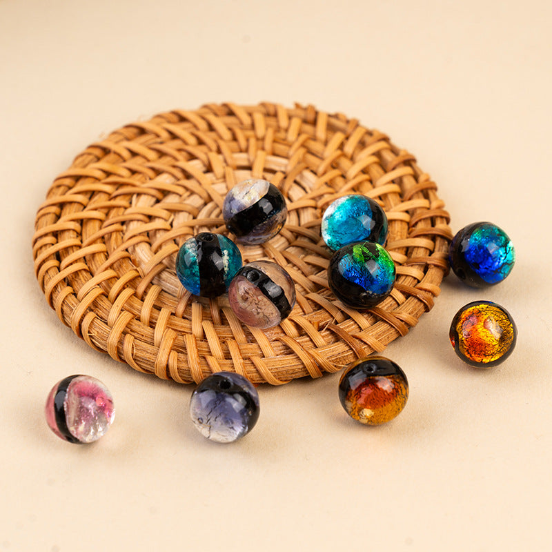 Japanese-Style Silver Foil Gradient Glazed Beads